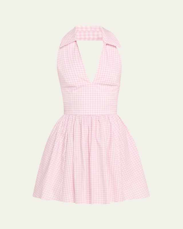 Aya Open-Back Collared Mini Dress